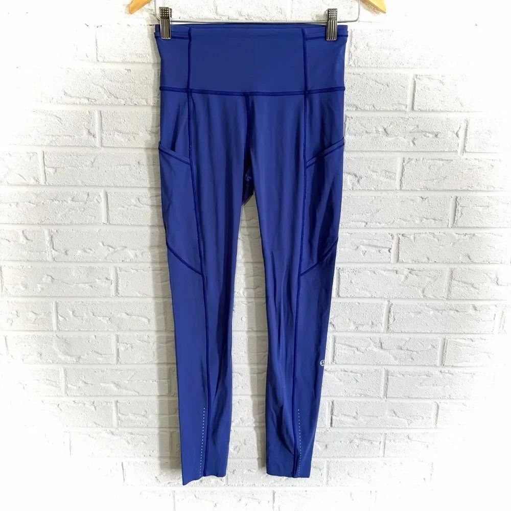 Lululemon Fast & Free 7/8 Tight II *Nulux 25" Moroccan Blue Size 4